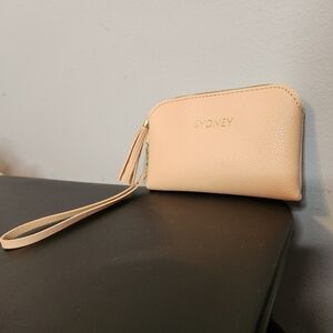 Chosen Wristlet Clutch Light/Dusty Pink And Gold Monogrammed Sydney